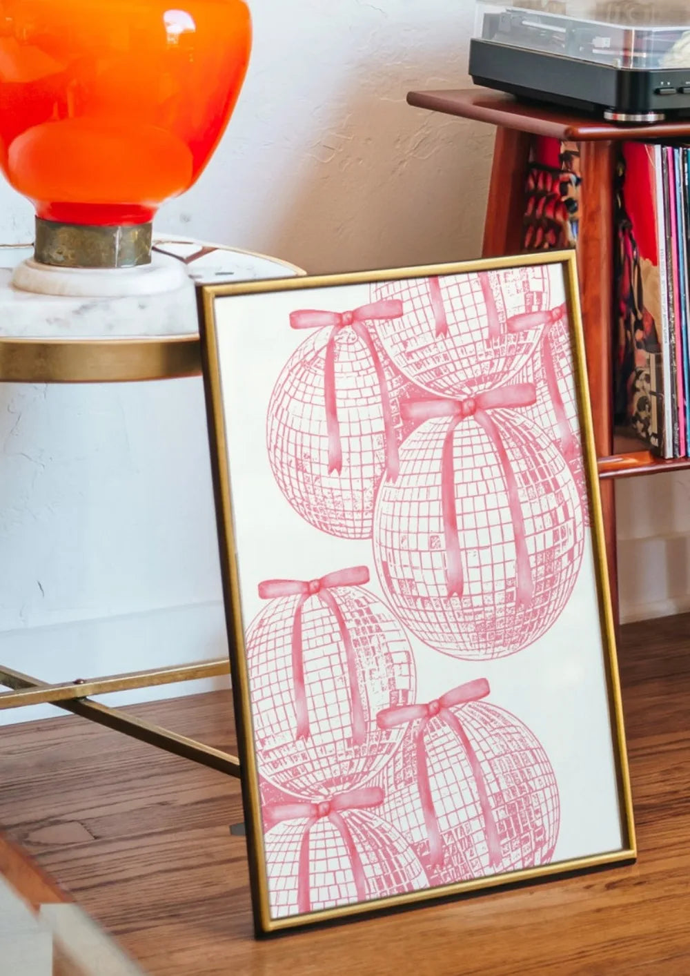 Frameless Pink Wall Art Aesthetic Wall, Pink Bow Girl Poster Fashion Canvas Painting