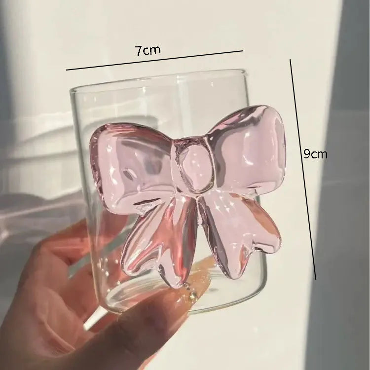 Pink Bow Series High Glass Cup, Butterfly Candlestick Romantic Champagne Wine