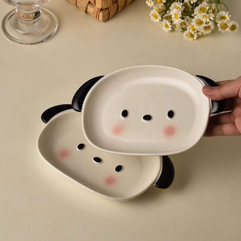 Ceramic Small Dog Shaped Plate, Cute Mini Fruit Plate, Dessert Plate