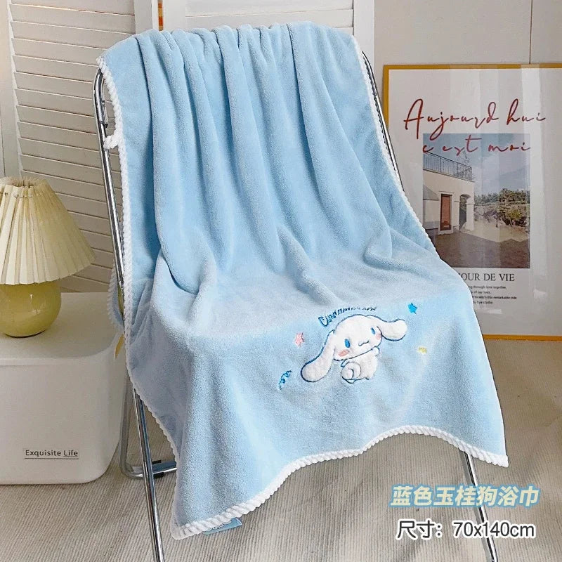 Sanrio Hellokitty Anime Body Bath Towel Pink Beauty Melody Soft face hand Microfiber Towel Fitness Sports Spa Bathrobe