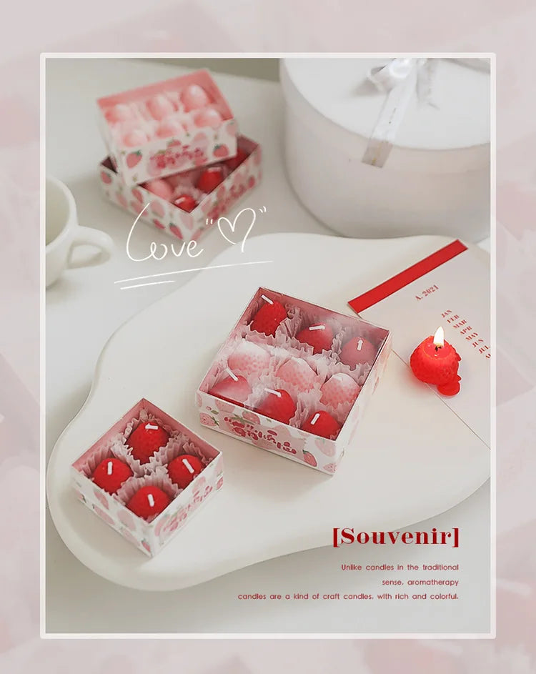 Mini Strawberry Scented Aromatherapy Candles