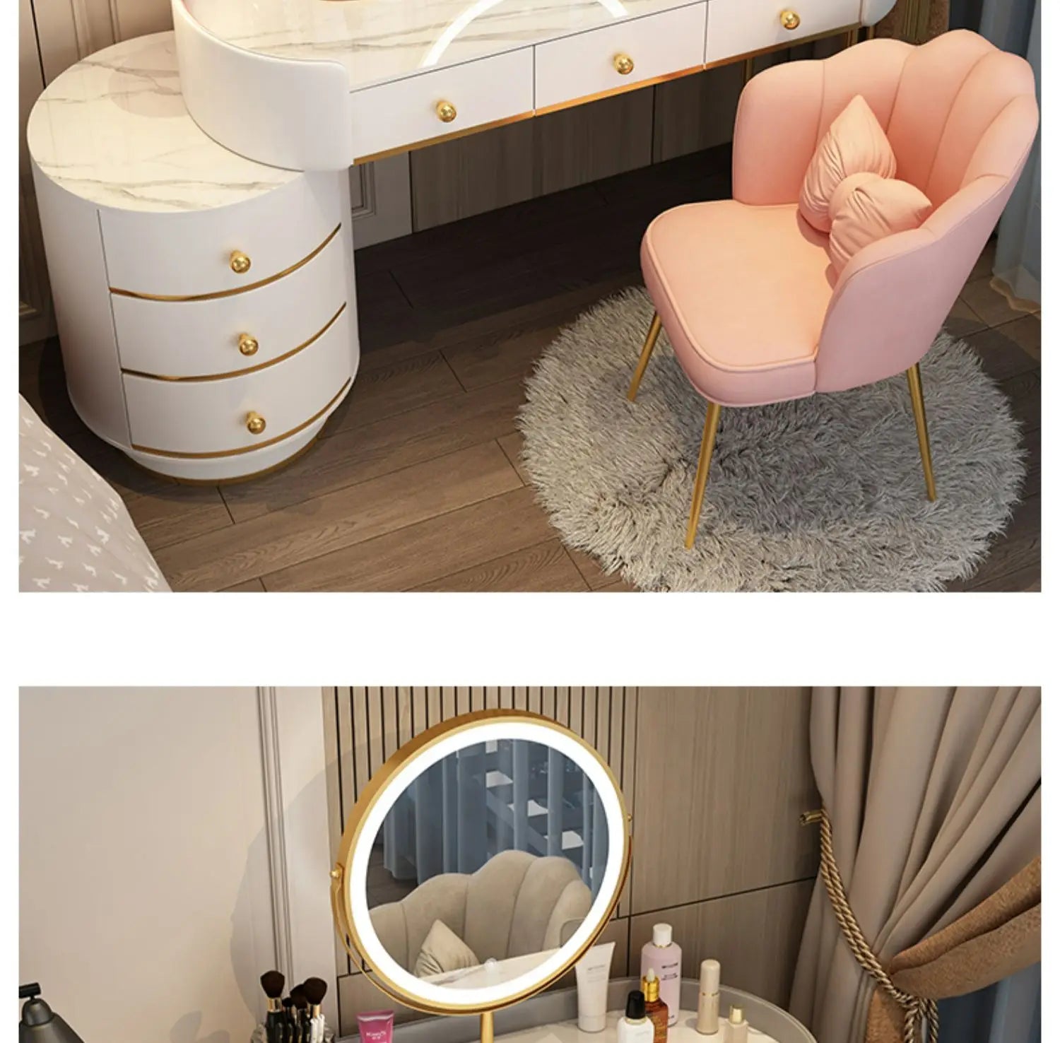 Vanity Table Women Luxury European Big Stool Study Dressing Table Organizer Home Furniture