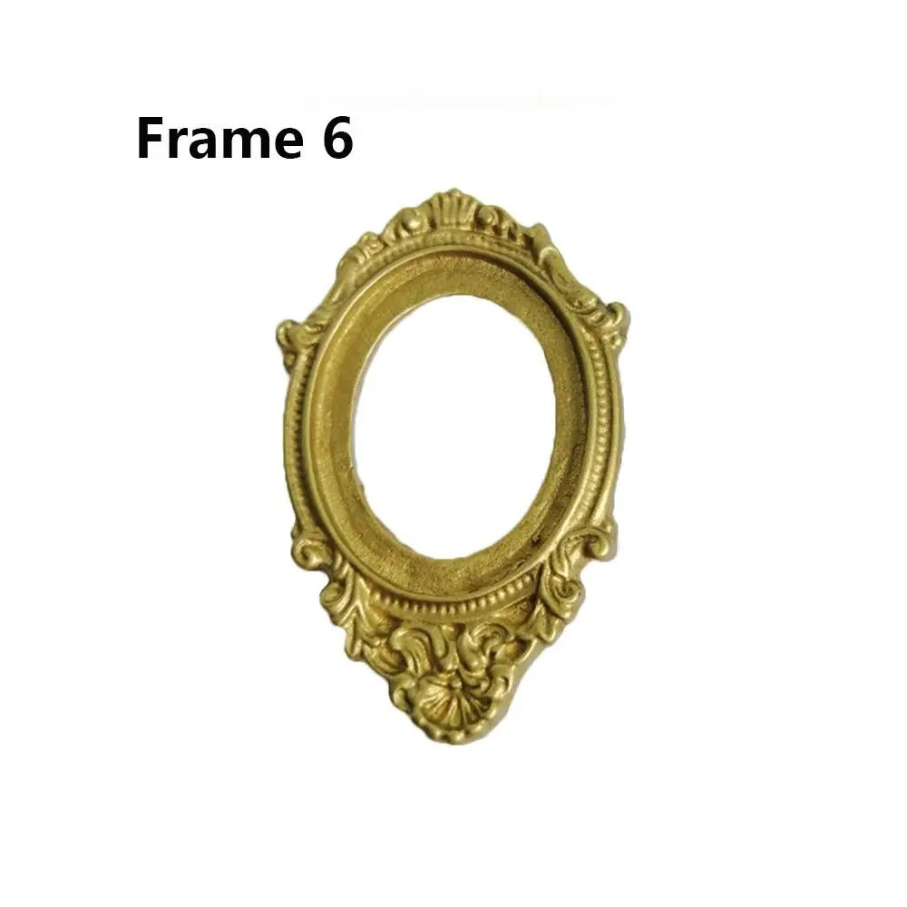 Mini Resin Wall Picture Vintage Framed Photos Miniature Oil Painting Accessories