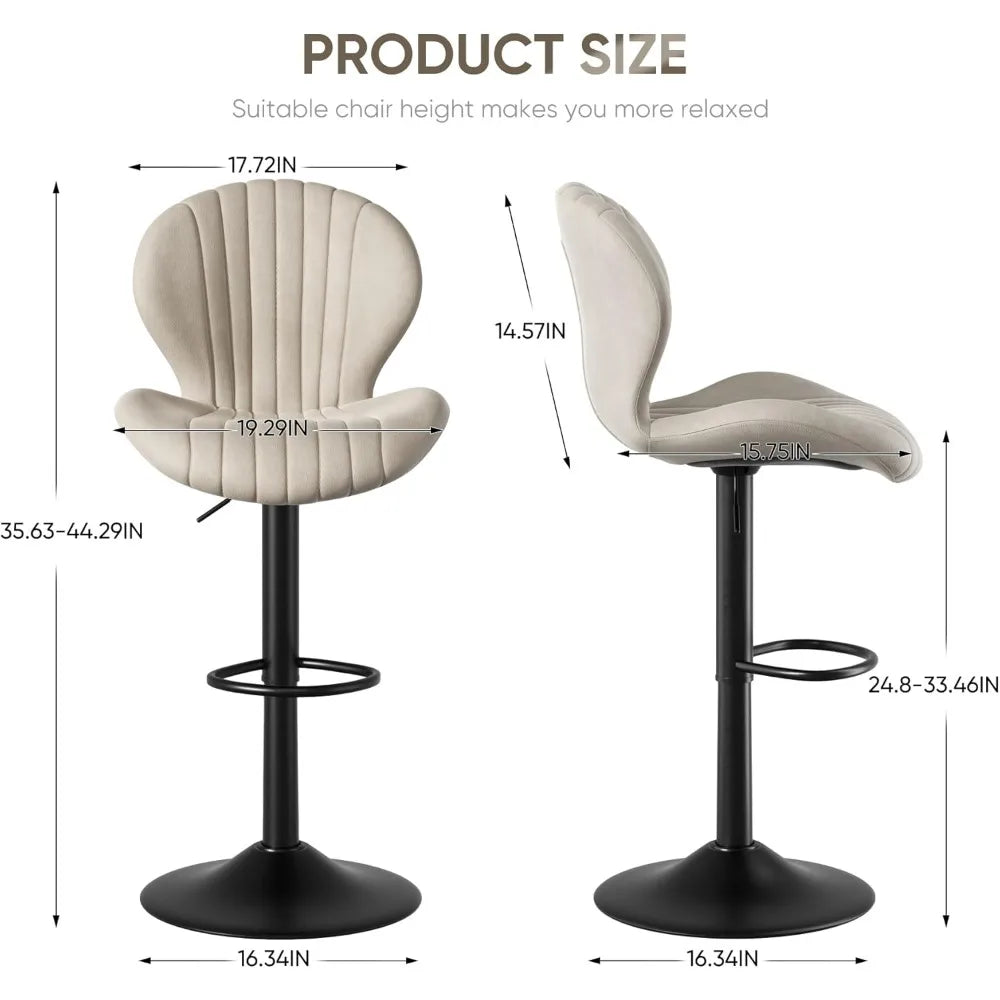 Set of 2 Modern Swivel Bar Chairs, Barstools Counter Height with High Backrest, Easy 3-5 Minute Assembly for Bar