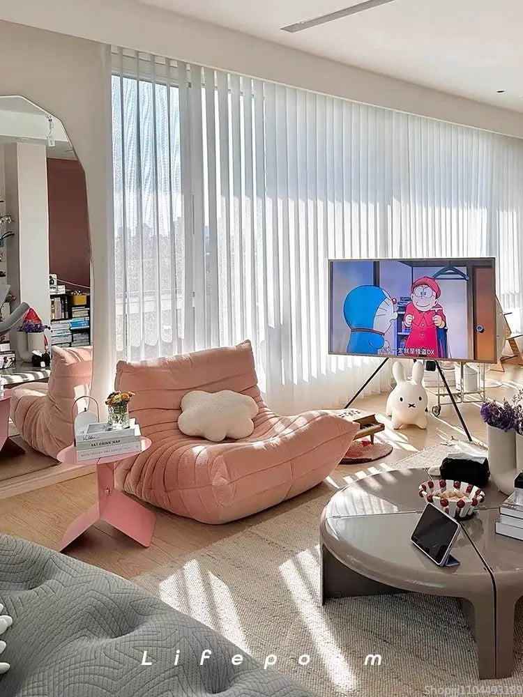 Y2K Pink Side Table - Dopamine Aesthetic Bedside Table with Magazine Rack