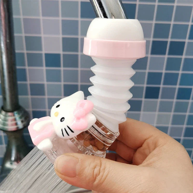 Creative Hello Kitty Kitchen Shower Faucet Kawaii Splash-proof Faucet Filter Household Rotatable Faucet Filter