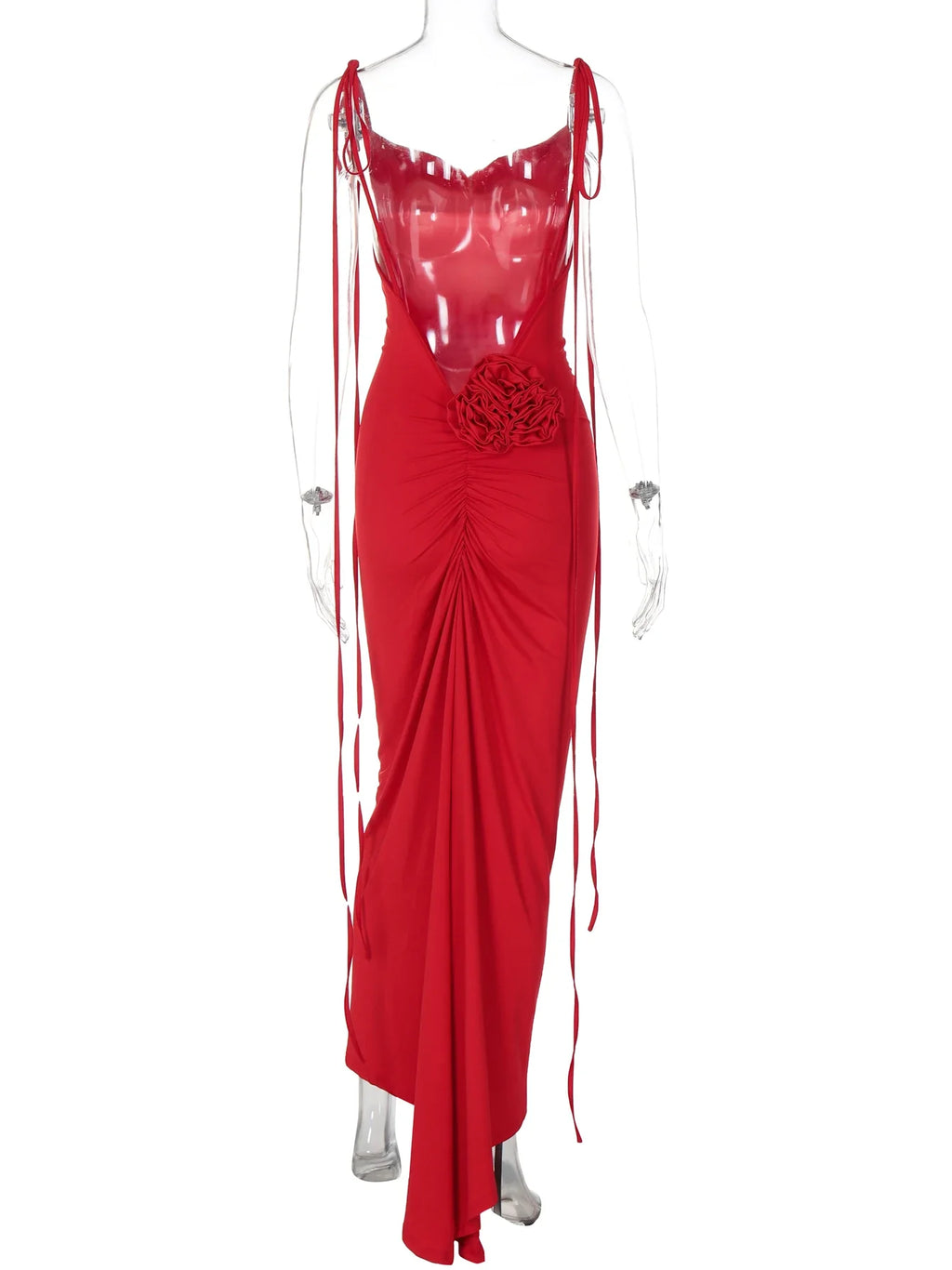 Sexy Backless Maxi Dress Women Spaghetti Strap Lace Up Solid