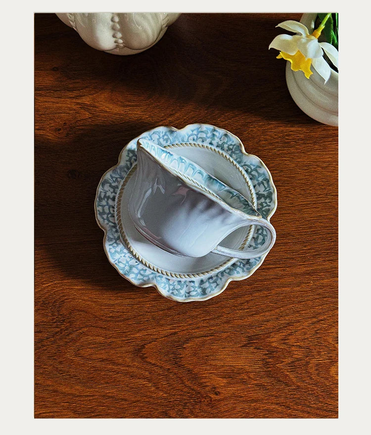 Vintage Ceramic Niche Design Afternoon Teacup with Dessert Plate