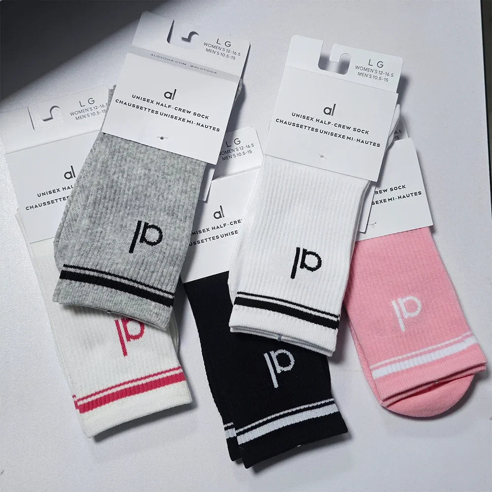 Yoga Socks Summer Lightweight Sports Socks Cotton Stockings 18cm Long Socks Mesh Breathable Socks Gym Outdoor Soft Comfort AL