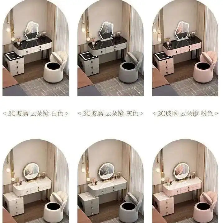 Luxury Shelf Cosmetics Makeup Dressing Table Bedroom Storage Drawers Vanity Table Modern