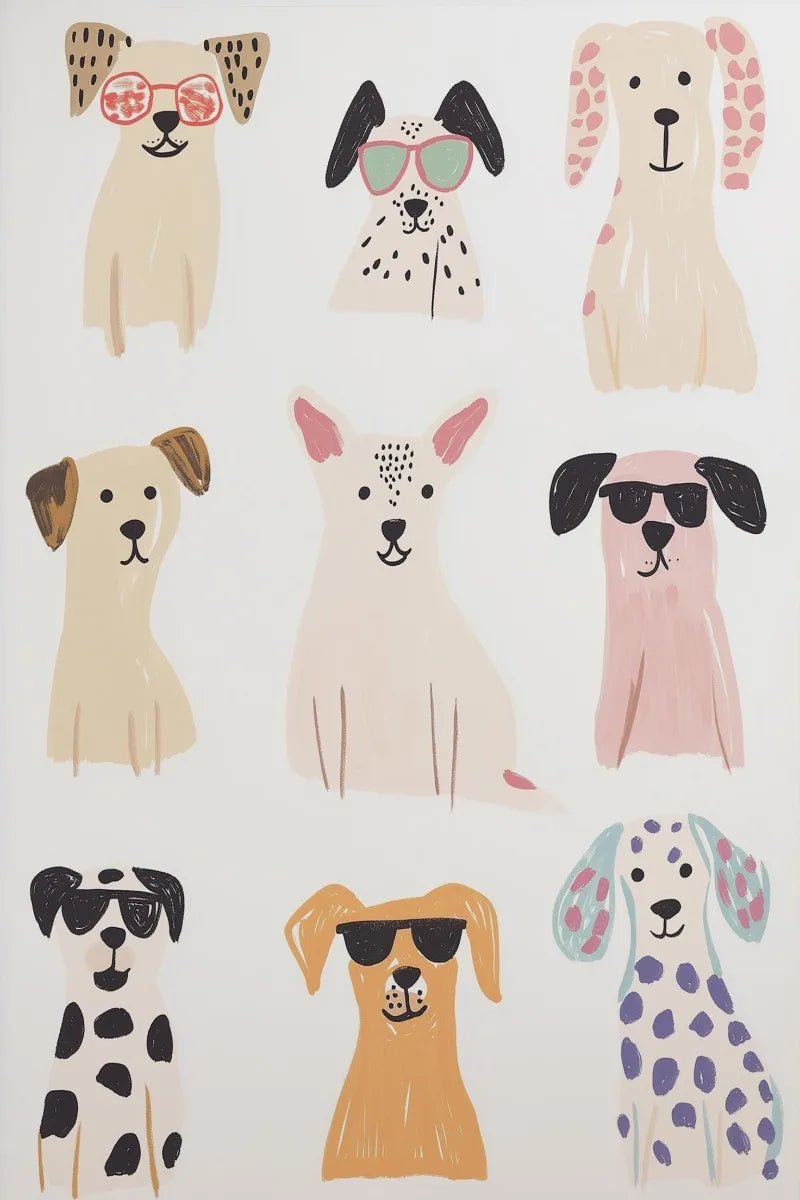 Cool Cats In Sunglasses Collection Stylish Felines Puppy Colorful Poster Print Wall Art Pictures Canvas Painting Room Home Decor