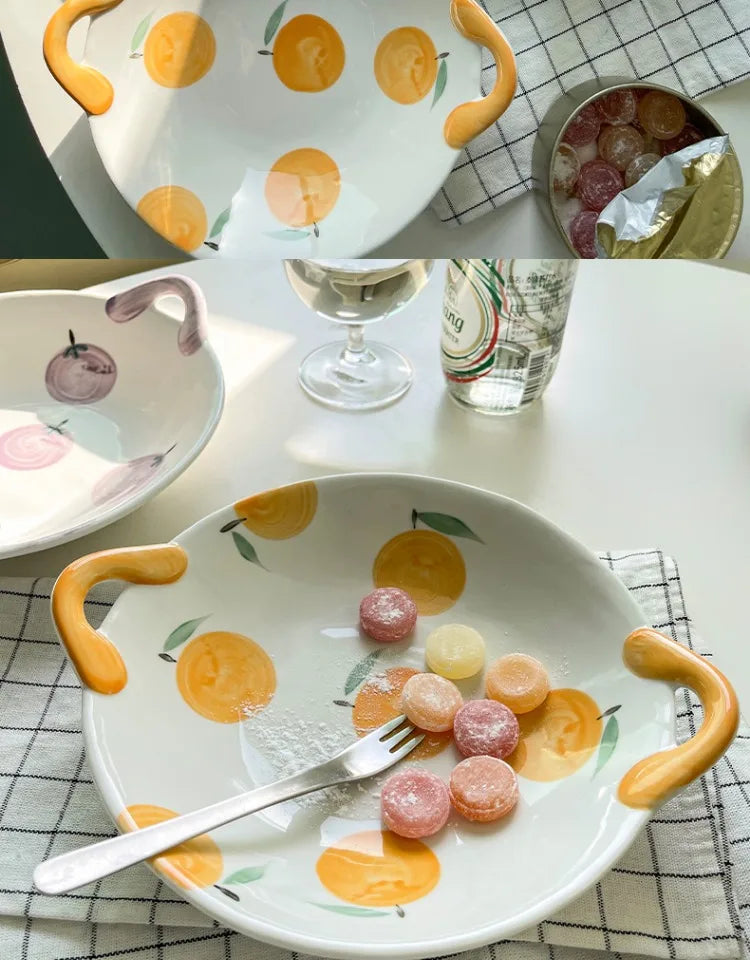 Cute Ceramic Handpaint Pattern Fruit Plate Salad Plate High Quality Plate