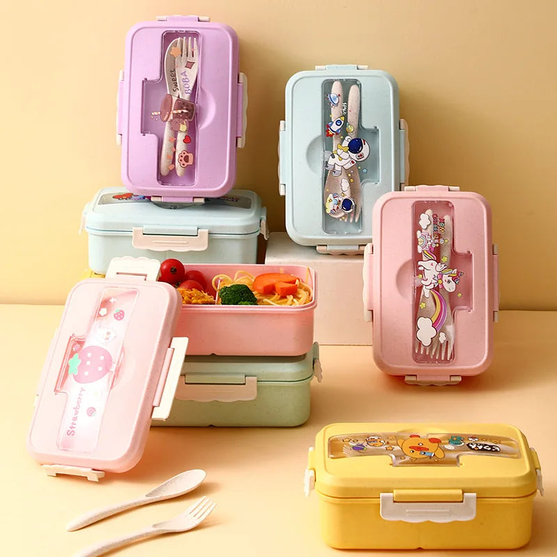 Cute Lunch Box for Kids With Compartments Bento Lunchbox School Child Leakproof