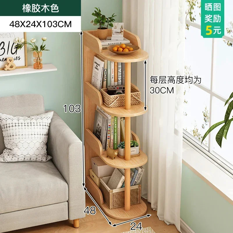 Side Table Ultra Narrow Book Shelf Creative Shelves Sofa Side Rack Bookcase