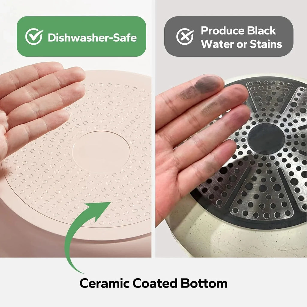 Ceramic 16pcs Pots and Pans Set Non Stick, Nonstick Kitchen Cookware Set with Detachable Handle, Non Toxic