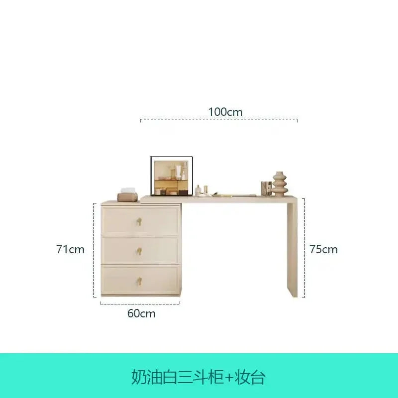 Pink Bedroom Dresser with Makeup Organizer, Comfortable Bedside Cabinet with Drawer for Clothes, Stylish Mirror Stand Furniture