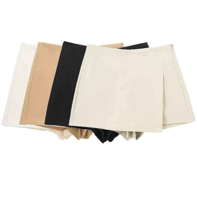 Women's Shorts High waist Micro Casual Skirt Shorts Asymmetric