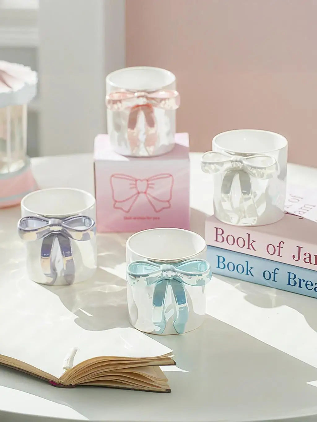 Light Luxury Elegant Bow Ceramic Mug