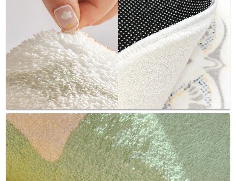 Floor Mat Runner Rugs Striped Bow Carpet Soft Fluffy Long Foot Mats Cute Sweet Home Decoration Carpets