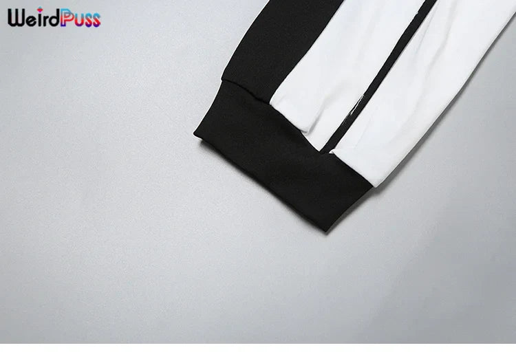 Casual Sporty 2 Piece Set Women Fall Trend Zip Hipster Patchwork Crop Jacket+Shorts Matching Classic Tracksuit Outfits