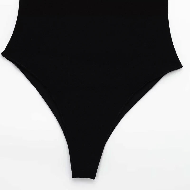 Women Black Bodysuit Off Shoulder Slimming Sexy Tops Elegant Spandex Corset Bodycon Bodys Sleeveless Thong Bodysuit
