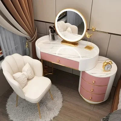 Vanity Table Women Luxury European Big Stool Study Dressing Table Organizer Home Furniture