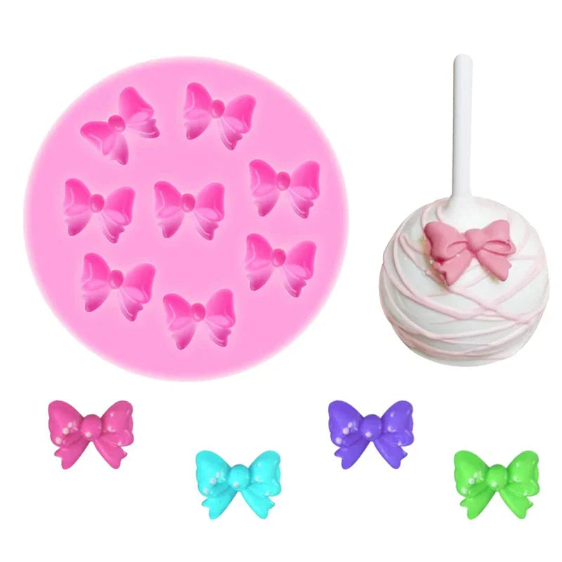Mini Bows Silicone Fondant Molds Bowknot Candy Chocolate Cake Pop Topper Decorating Tools Kitchen