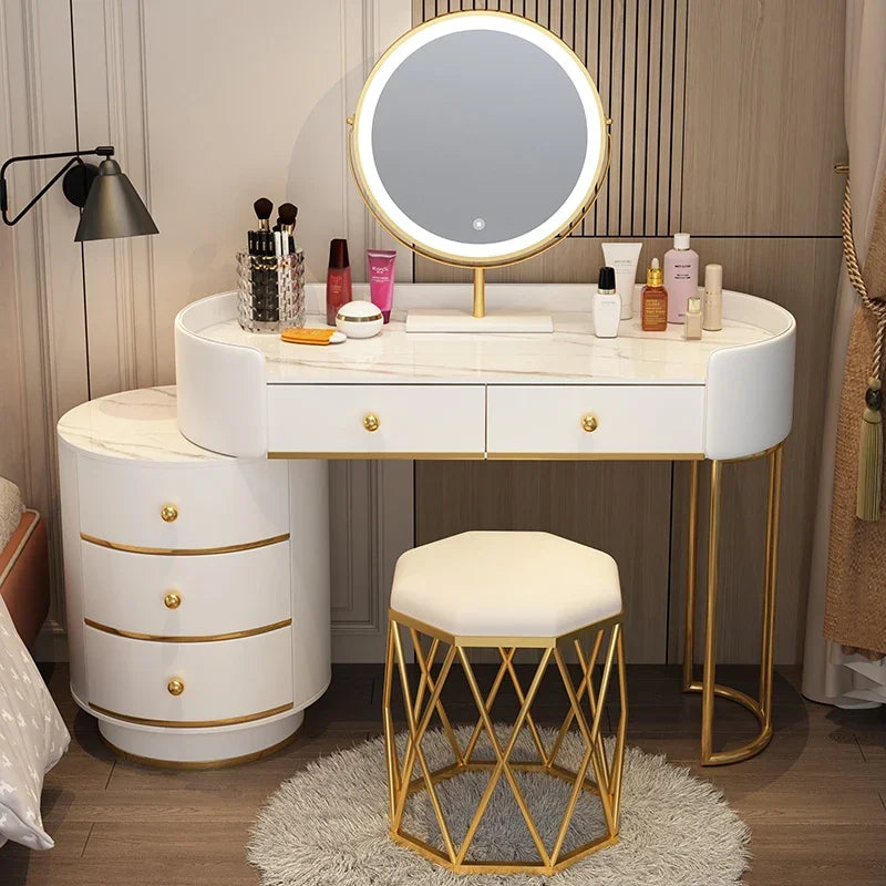 Vanity Table Women Luxury European Big Stool Study Dressing Table Organizer Home Furniture