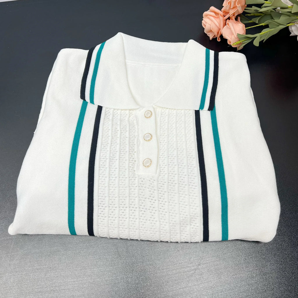 Chic Fashion Sexy Package Hips Knitted Mini Dress - Summer Vintage Turn-down Collar Ruffled Party Dress Streetrwear