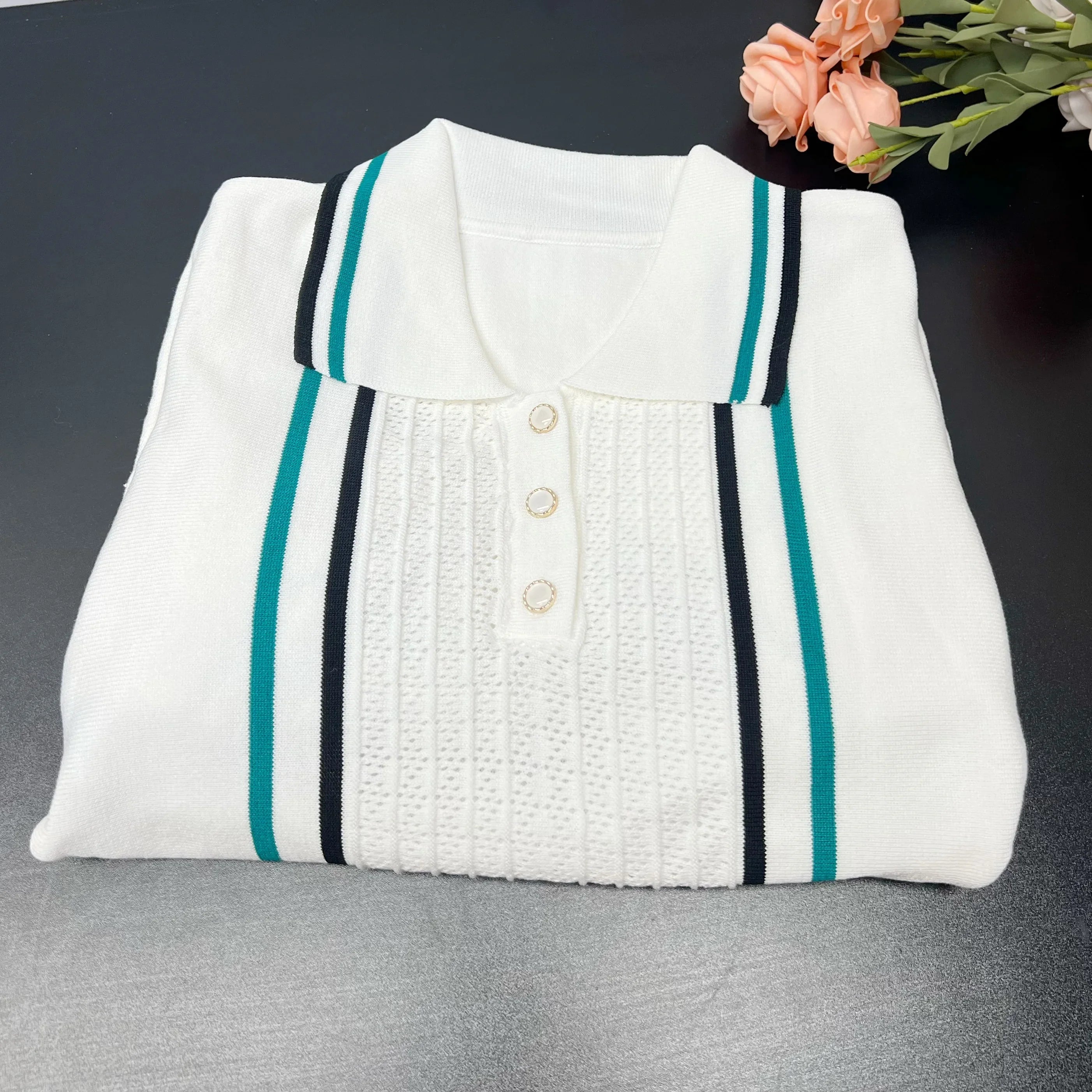 Chic Fashion Sexy Package Hips Knitted Mini Dress - Summer Vintage Turn-down Collar Ruffled Party Dress Streetrwear