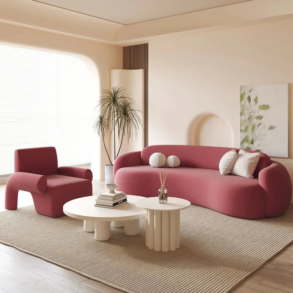 European Italiano Velvet Living Room Sofa Pink Floor Light Luxury 3 Seat Couch Christmas Organizer Sofa Inflavel Home Decoration