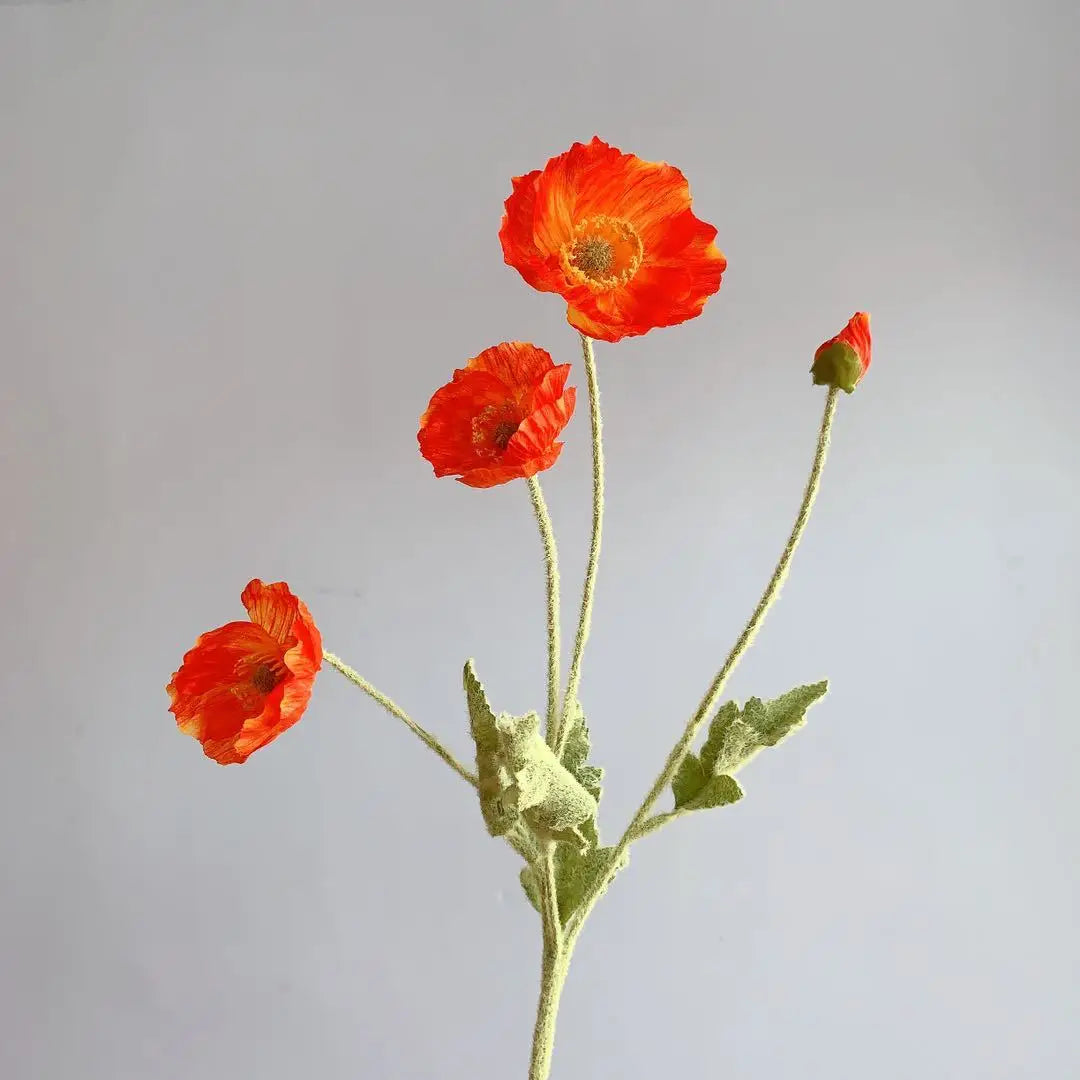 Garden Artificial Flowers Bouquet Poppy Fake Flowers For Home Decor