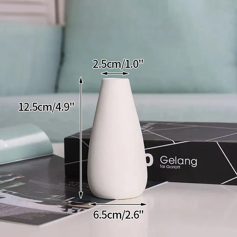 Ceramic Vase White Flower Pot Nordic Decorative Vase Dry Flower Vases for Home