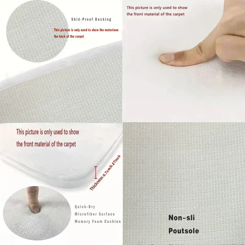 Daisy Pattern Bedroom Flannel Carpet Non-Slip Laundry Room Bedroom Kitchen Entryway Home Decoration