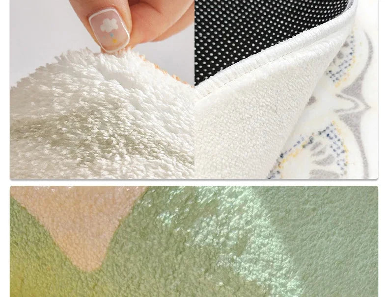 Imitation Cashmere Style Carpet Living Room Shaped Bedroom Irregular Bedside Rug