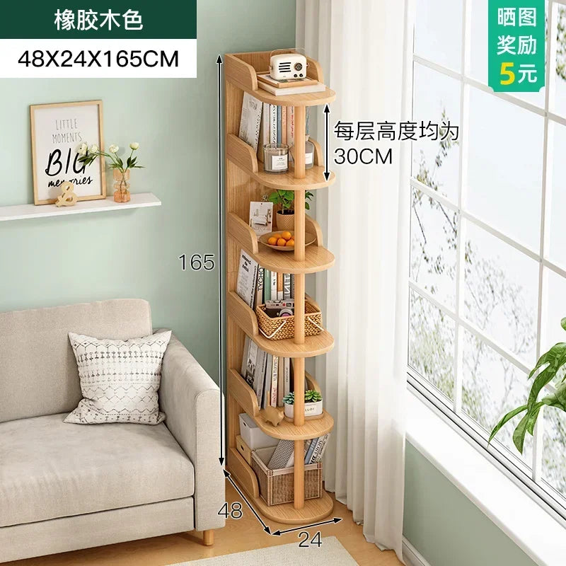 Side Table Ultra Narrow Book Shelf Creative Shelves Sofa Side Rack Bookcase
