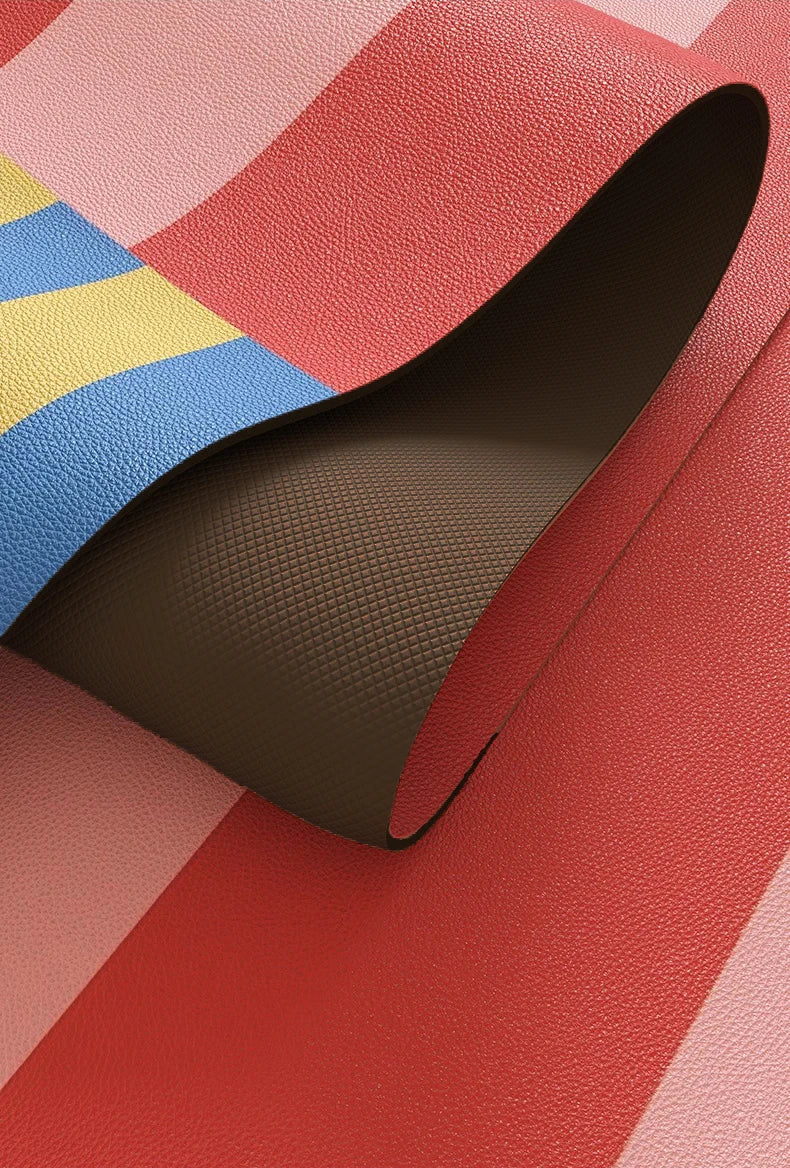 Kitchen Carpet PVC Waterproof and Oil-proof Carpet Easy To Clean Cushioning Rugs Artistic Striped Decorative Carpet Mats