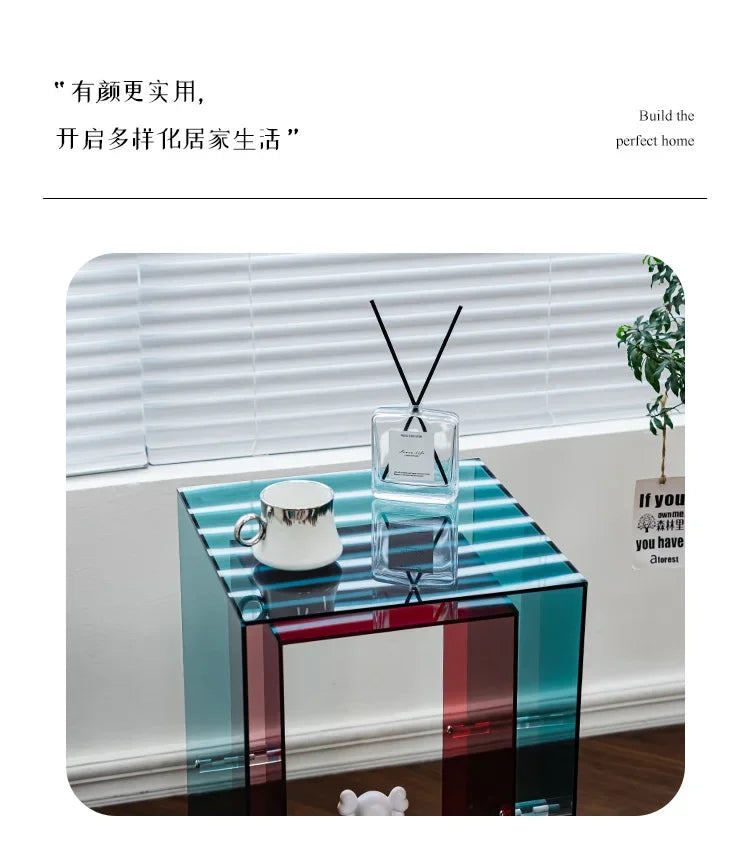 New Style Acrylic Tea Table Small Transparent Modern Storage Side Cabinet