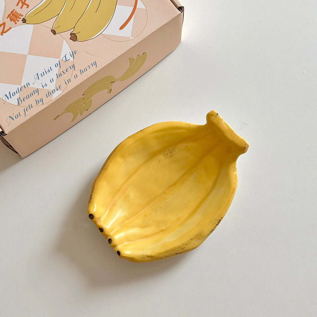 Luxury Ceramic Banana Pattern Round Cute Plates