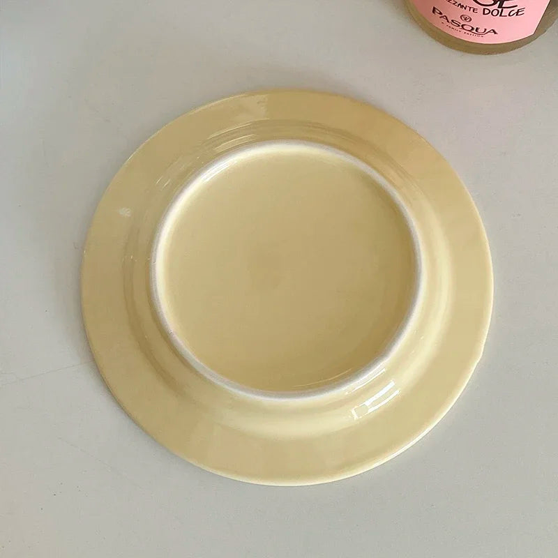 Ceramic Dessert Plate with Letter, Fruit Salad Plates, Afternoon Tea Cake Dishes