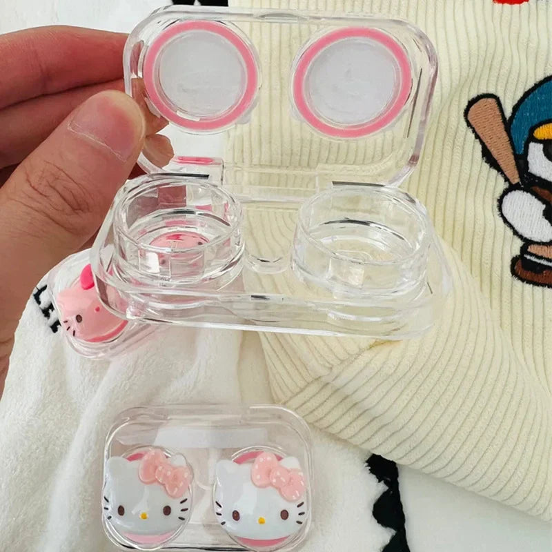Transparent Cartoon Kawaii Portable Myopia Contact Lens Box for Girls'