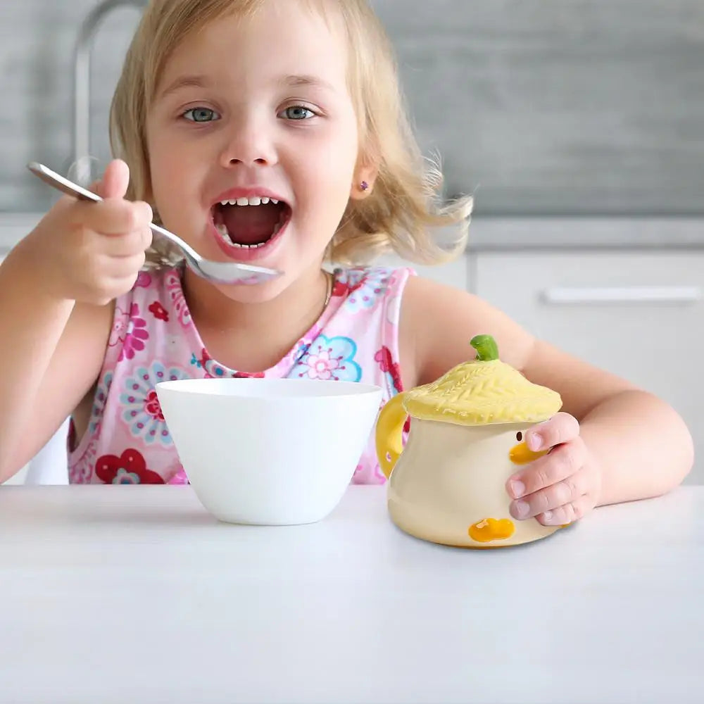 Cute Duck Mug Ceramic Duck Mug With Hat Lid 400ml Cartoon Ceramic Drinkware Tableware With Handle