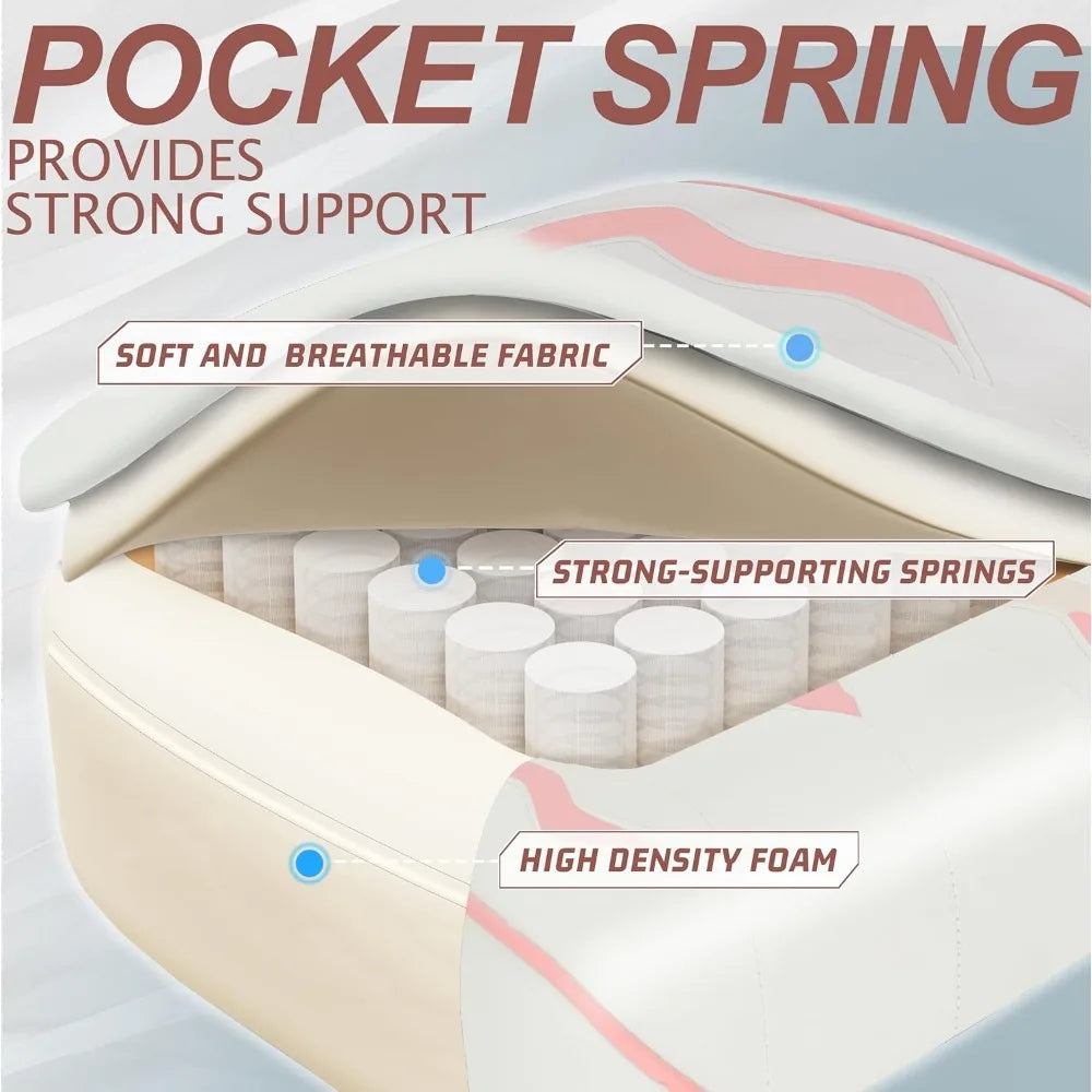 Pink Gaming Chair for Girls, Pink Computer Gaming Chairs for Adults, Reclining Gamer Chair with Footrest with Massage, Ergonomi