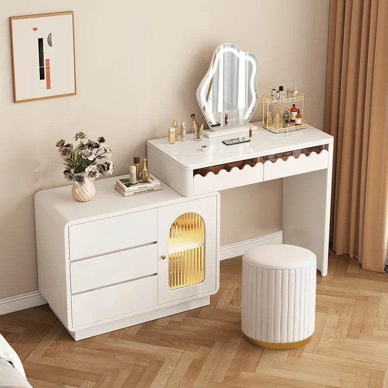 Modern Simple Makeup Table Household Bedroom Writing Desk Corner Desk Integrated Makeup Table