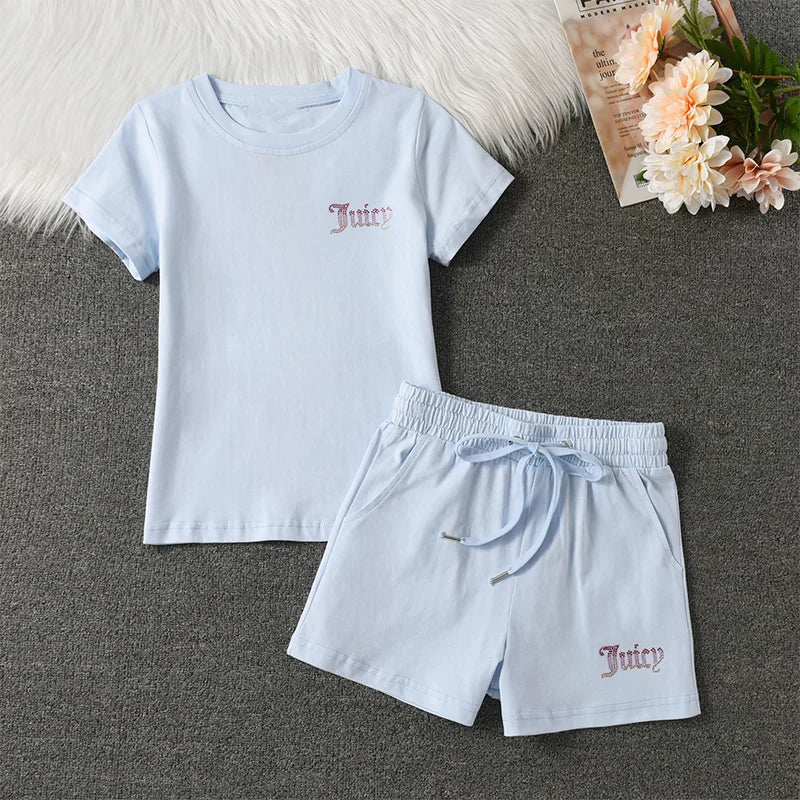 New Short Sleeved Yoga Suit Set, Women's Slim Fit Dress, Summer Casual Sports Two-piece Set