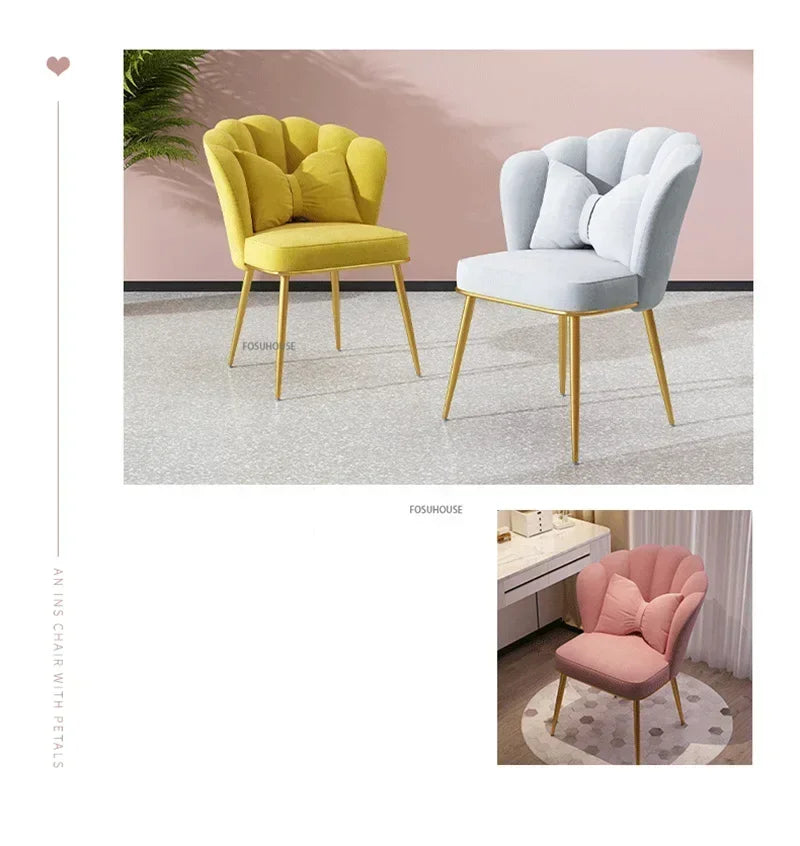 Minimalist Backrest Chair Makeup Stool Vanity Cute Light Luxury Dressing Table Modern Furniture