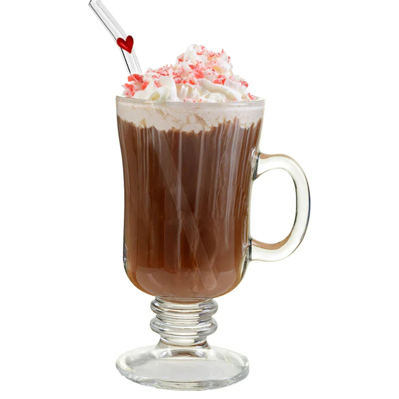 Love Heart Shaped Glass Straws Set Straws With Clean Brush Transparent  1Reusable Eco Friendly Bent Straws