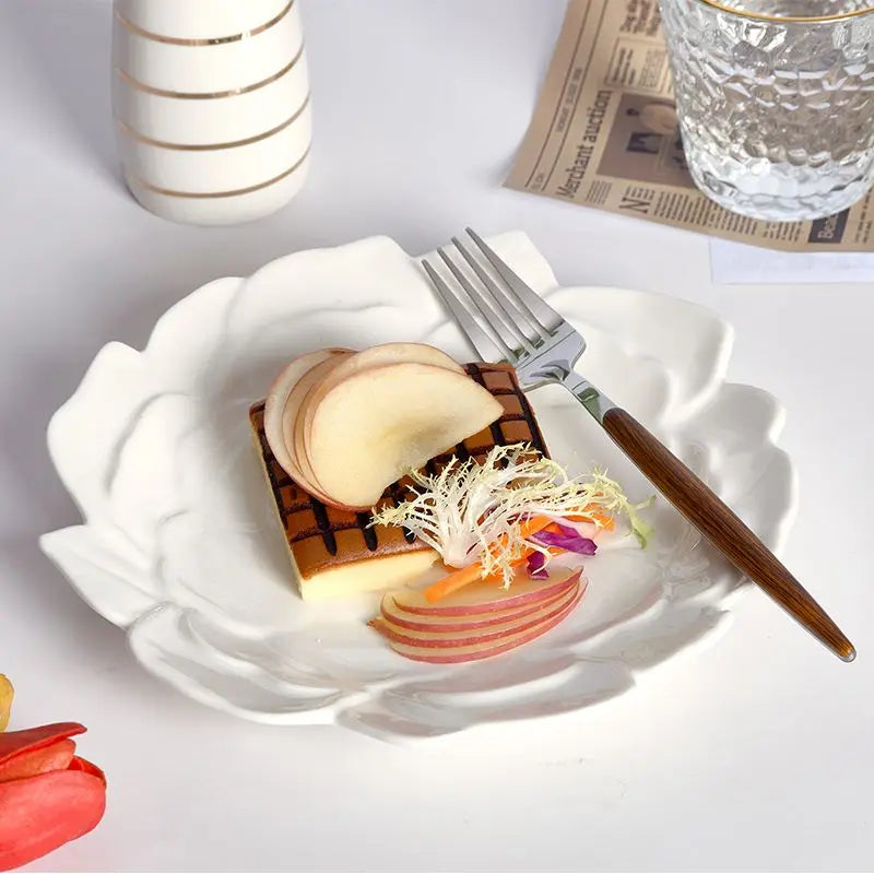 Lotus Flower Lace Cake Exquisite Dessert Plate