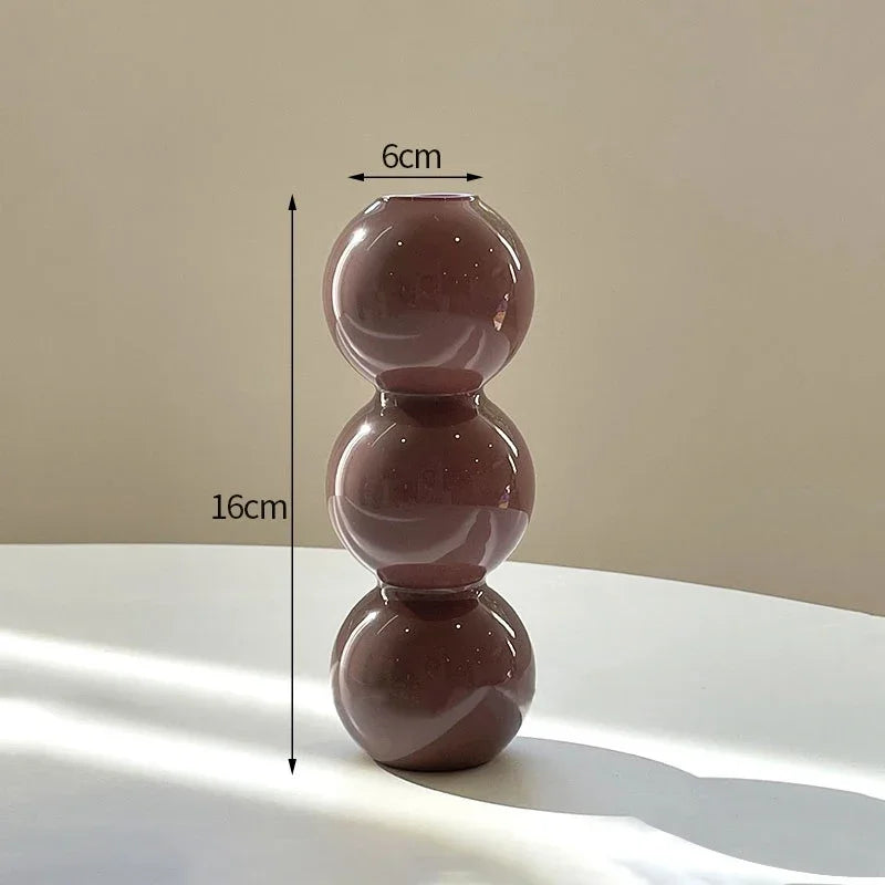 Glass Bubble Vases Hydroponic Flower Vase Creative Spherical Flower Vases Stained Bubble Glass Vase Home Office Decor