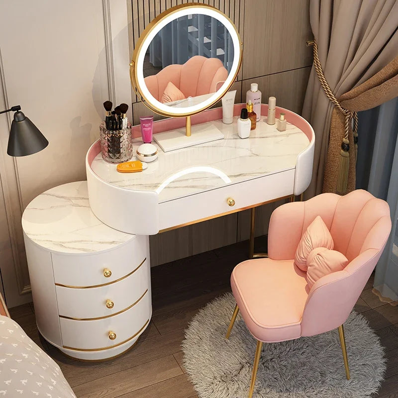 Vanity Table Women Luxury European Big Stool Study Dressing Table Organizer Home Furniture
